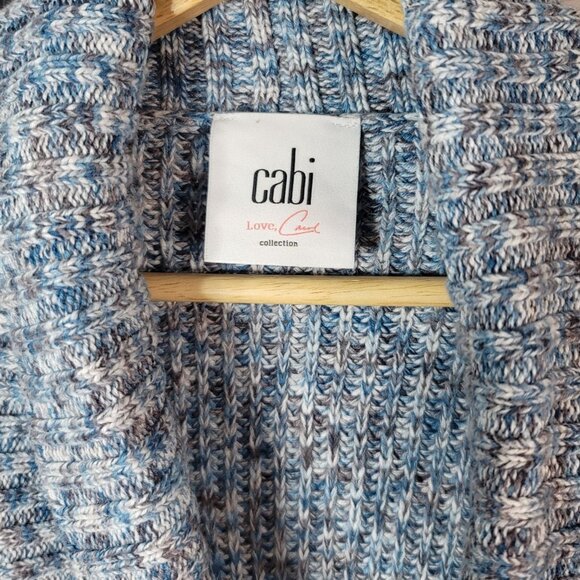 Cabi Chunky Knit Cardigan Blue Small Pockets Sleeveless Love Carol Napa Sweater - Picture 5 of 6